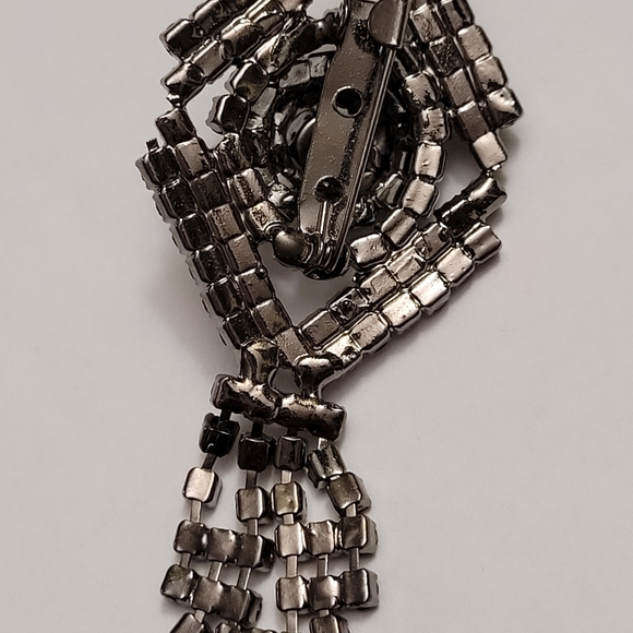 Black and Yellow Vintage Style Rhinestones Brooch Pin - Picture 4 of 8